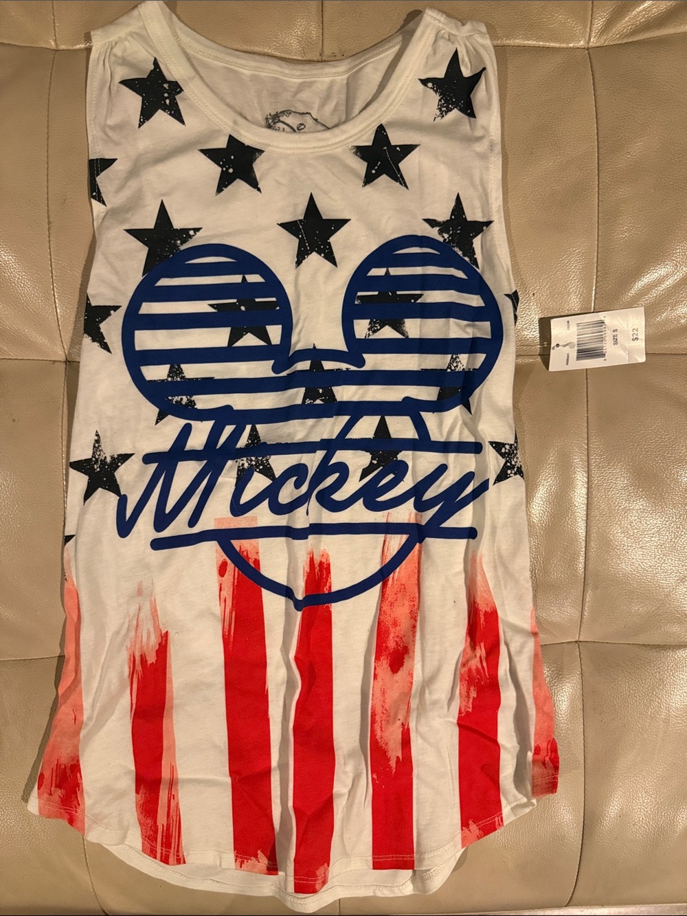 Disney White Red Blue Mickey Tank Top